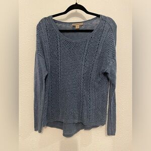 Nine West Vintage America Collection Blue  Crochet Sheer Sweater Size  MEDIUM